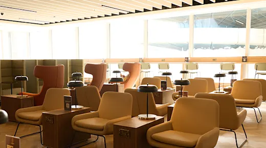 Take in the quiet rhythm of the airport with views stretching across the terminal.