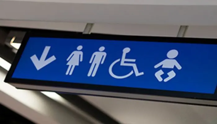 Baby changing facilities sign