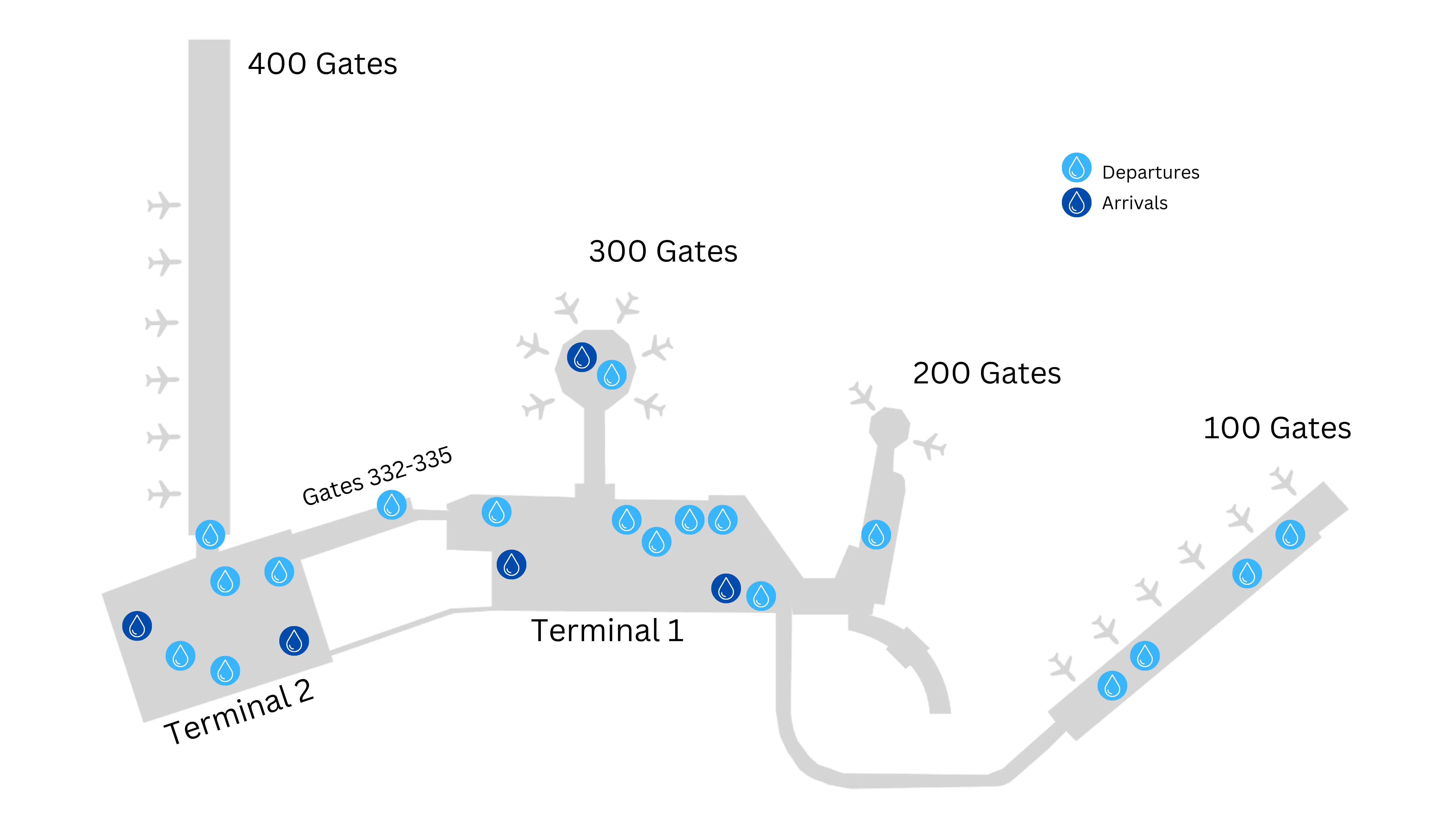 hydration stations map at Dublin Airport