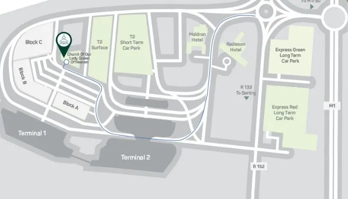 Dublin airport Church Map
