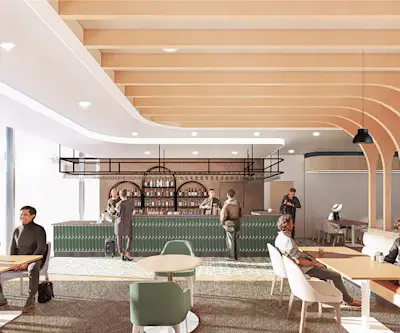 Take in the quiet rhythm of the airport with views stretching across the terminal and out to the runway.