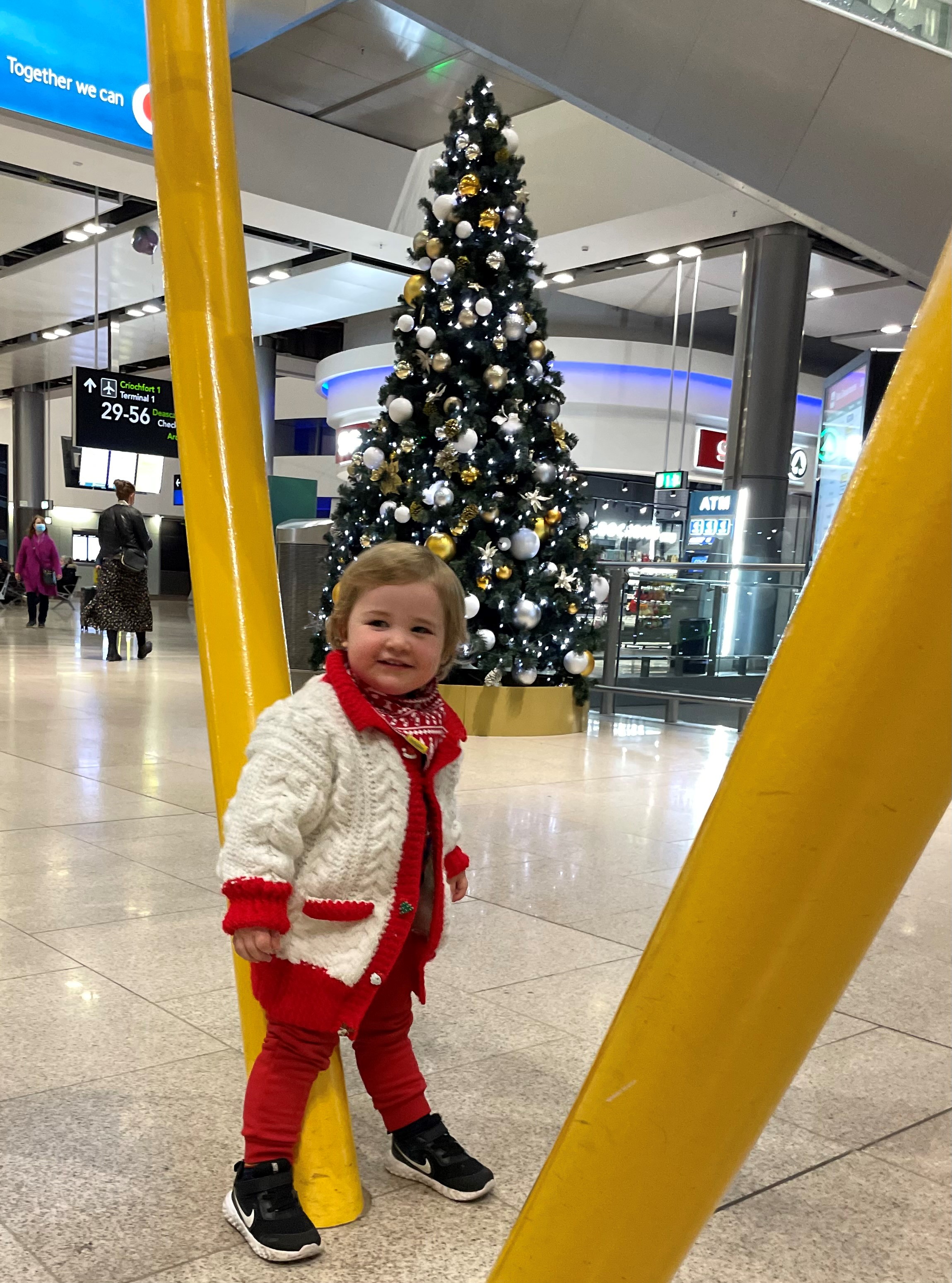 Hugh Fitzsimons, from Whitehall, Dublin - eagerly awaiting the arrival of Daidí Na Nollag at Dublin Airport