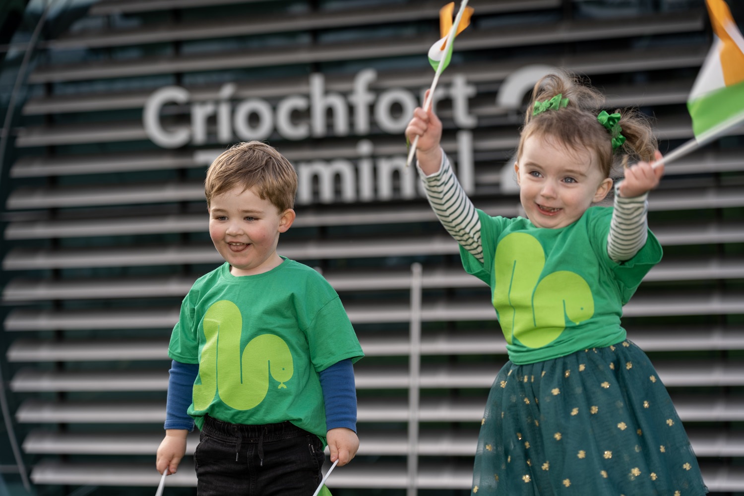 Hugh Fitzsimons and Doireann Mulvaney celebrating St Patrick's Festival