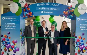 Wideroe inaugural flight to Bergen