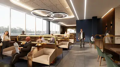 The 51st & Green is the only lounge located after U.S. Preclearance, designed for a smooth transatlantic departure.