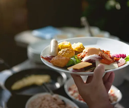 Guests with dietary restrictions will find a thoughtful menu of dishes during the day. We’ve QR codes around the food area that’ll bring you to an allergen list if you need.