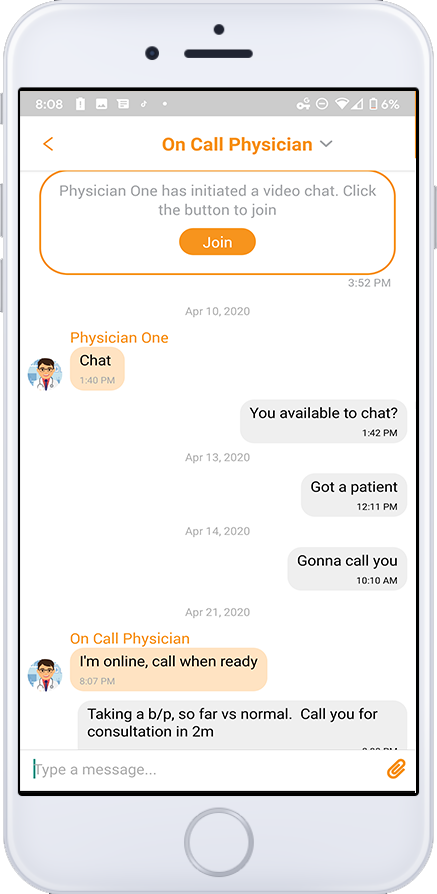 nSightify's telehealth feature allows medical professionals to evaluate patients in the field. 