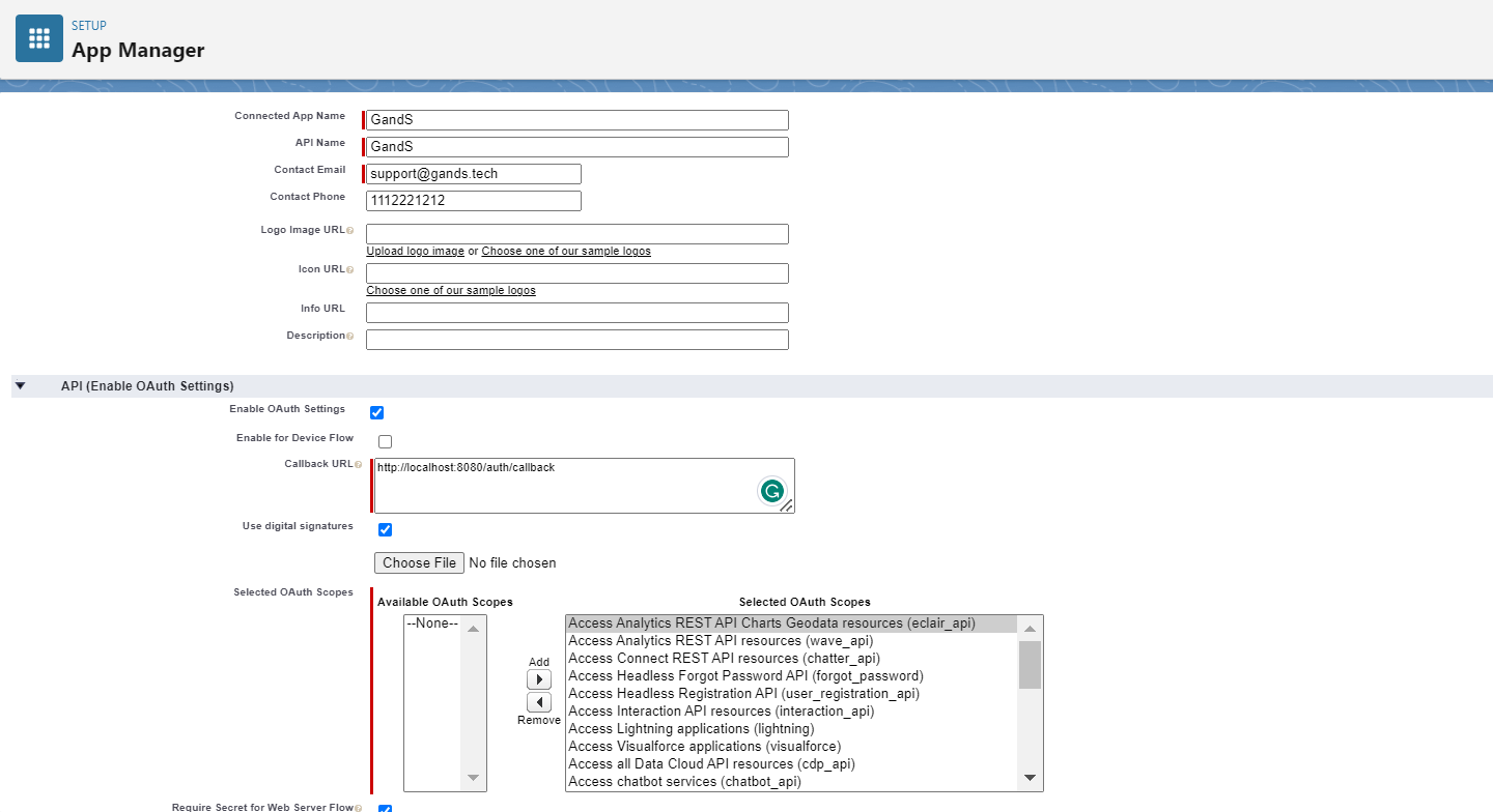 Create Connected App