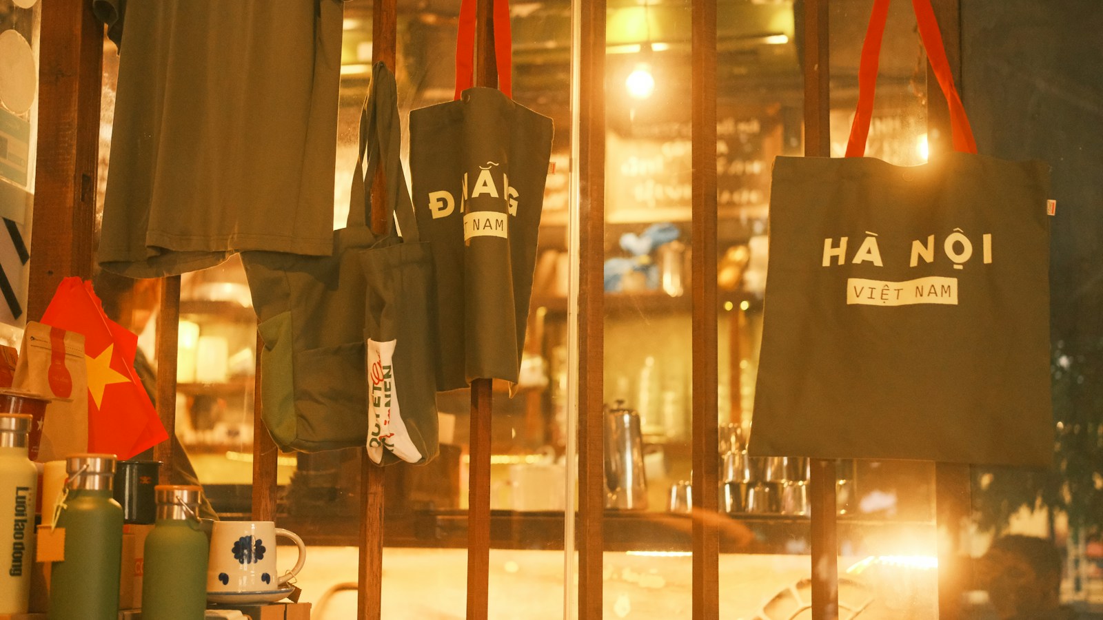Merch tote bags ready for sale