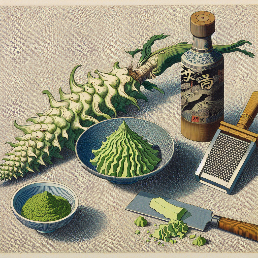 Wasabi rhizome ukiyo-e