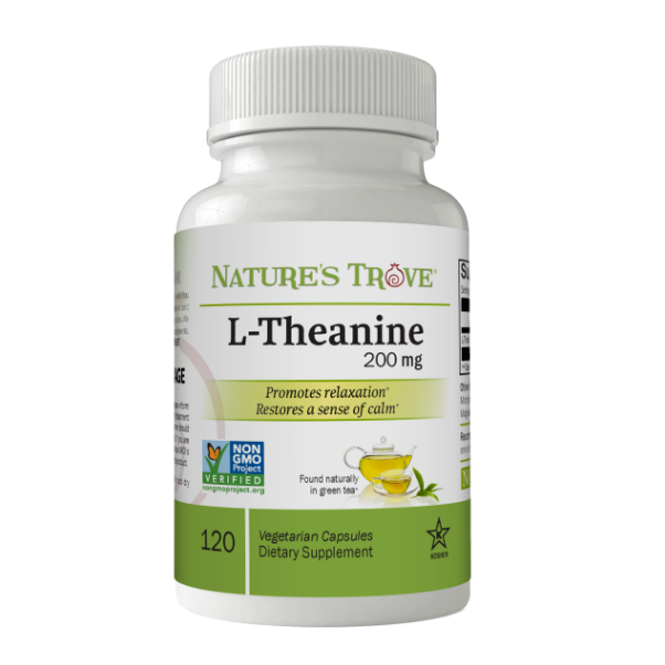 L-Theanine Bottle of supplements