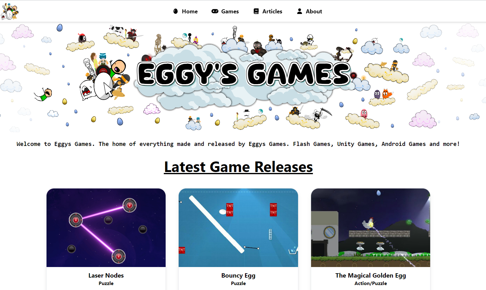 Eggys Games Redesign in React and Next.js