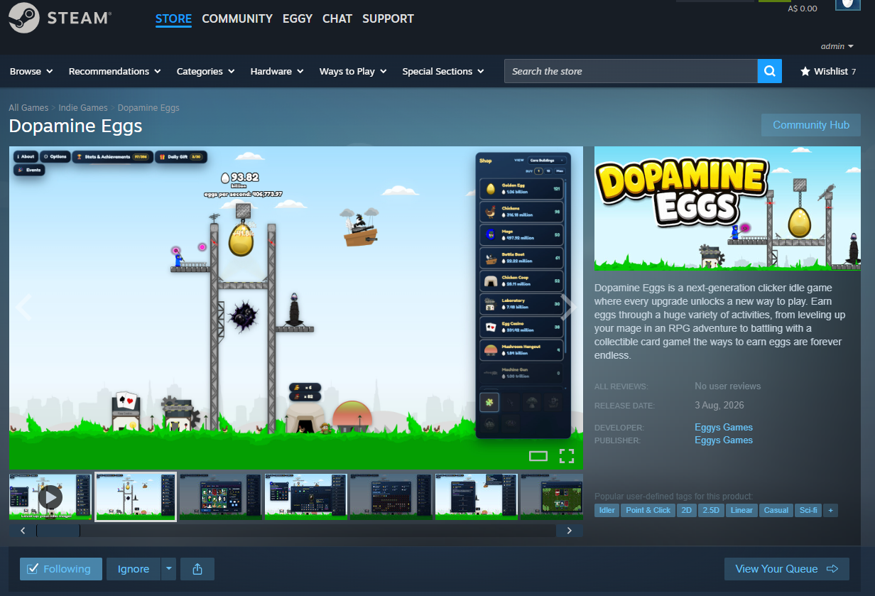 Dopamine Eggs released on steam