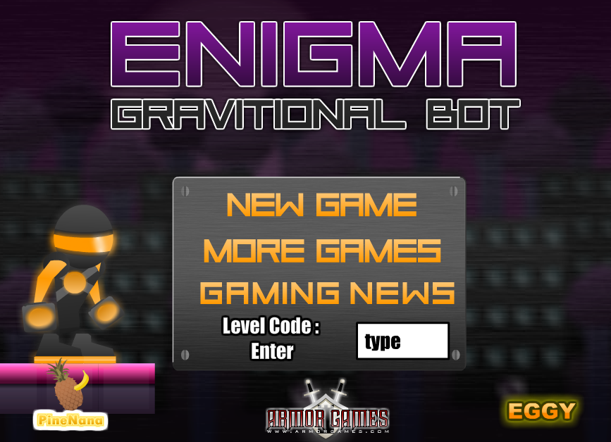 Enigma Screenshot of Main menu from Flash Game by Eggys Games