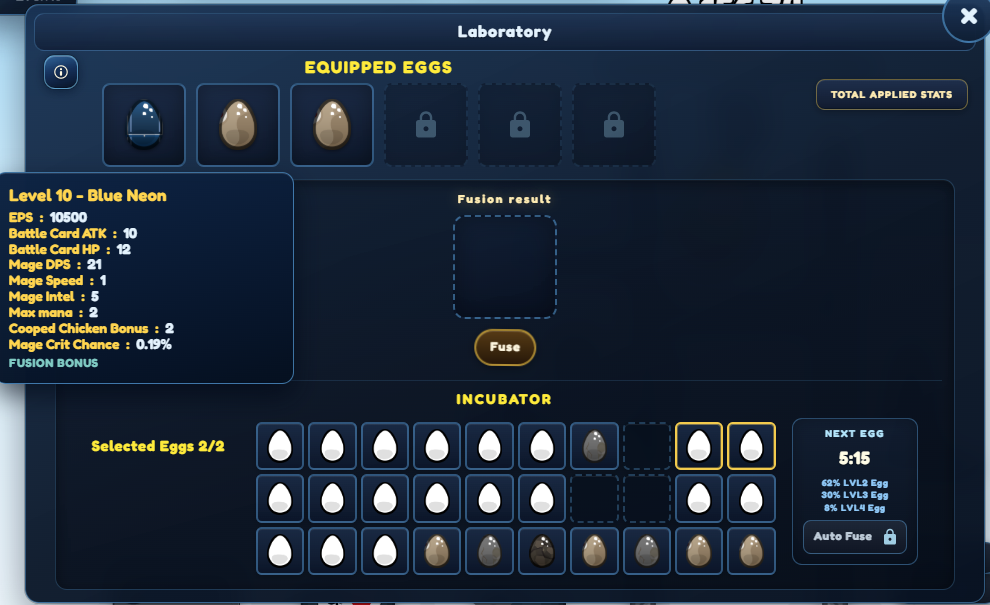 Jump into Dopamine Eggs, the browser idle game filled with upgrades, progression, and rewards. Earn eggs through powerful upgrades, mage leveling, the Battle Boat card game, daily activities, and much more. With 360+ achievements and crypto integration that unlocks exclusive buildings, there's always another goal to chase.