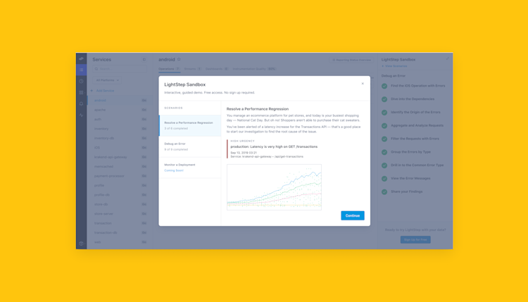 Gamified Onboarding at Lightstep