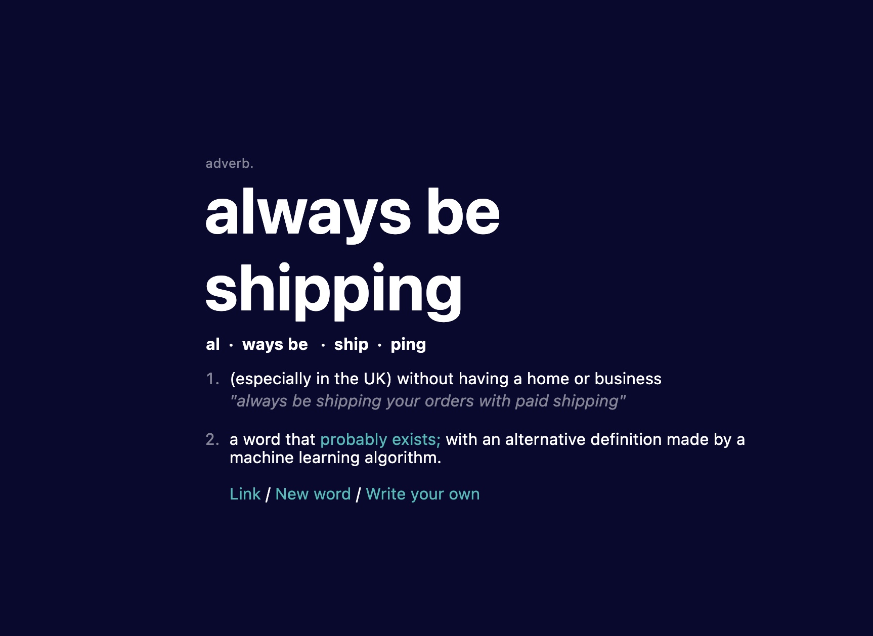 always be shipping