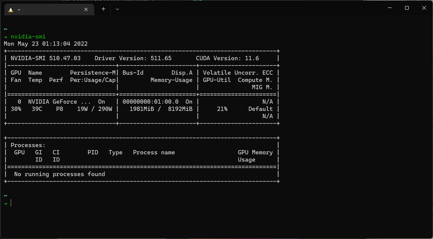 nvidia-smi for WSL