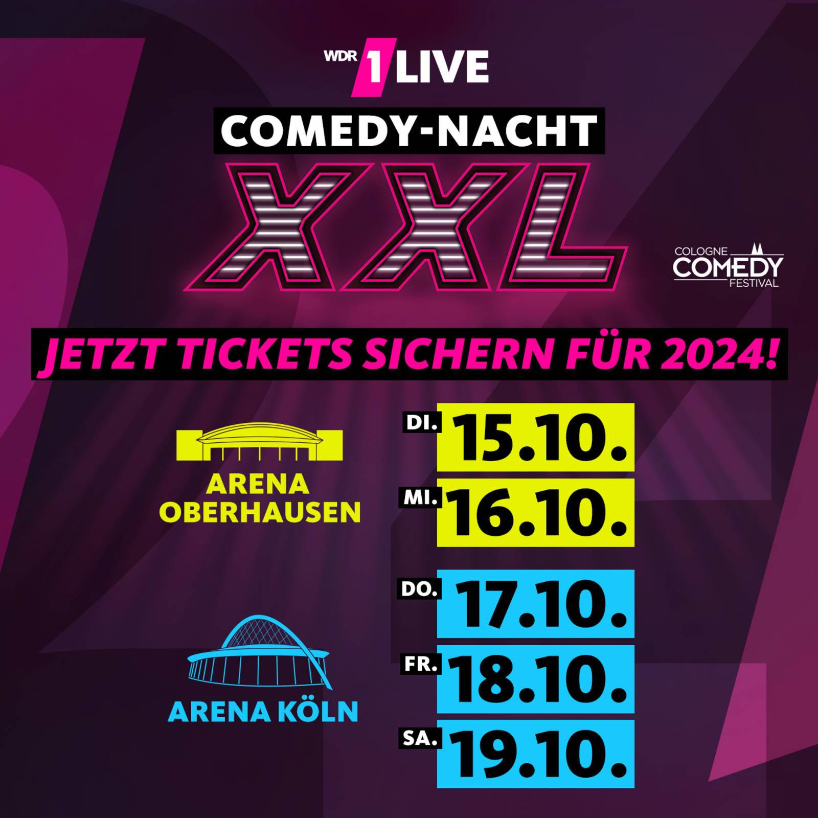 1LIVE KรLN COMEDYNACHT XXL 2025 COLOGNE COMEDY FESTIVAL