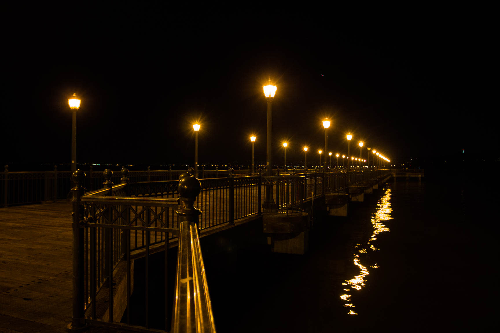 A bridge during night time