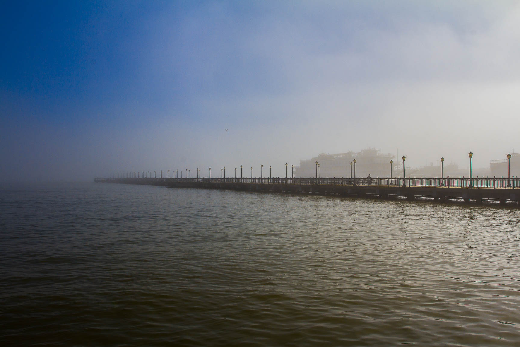 Bridge on a foggy day
