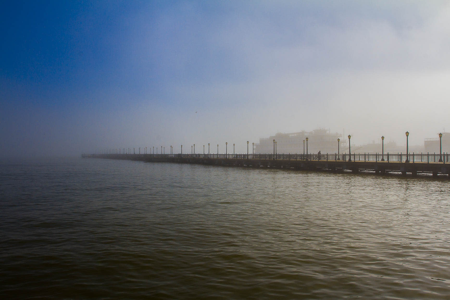Bridge on a foggy day