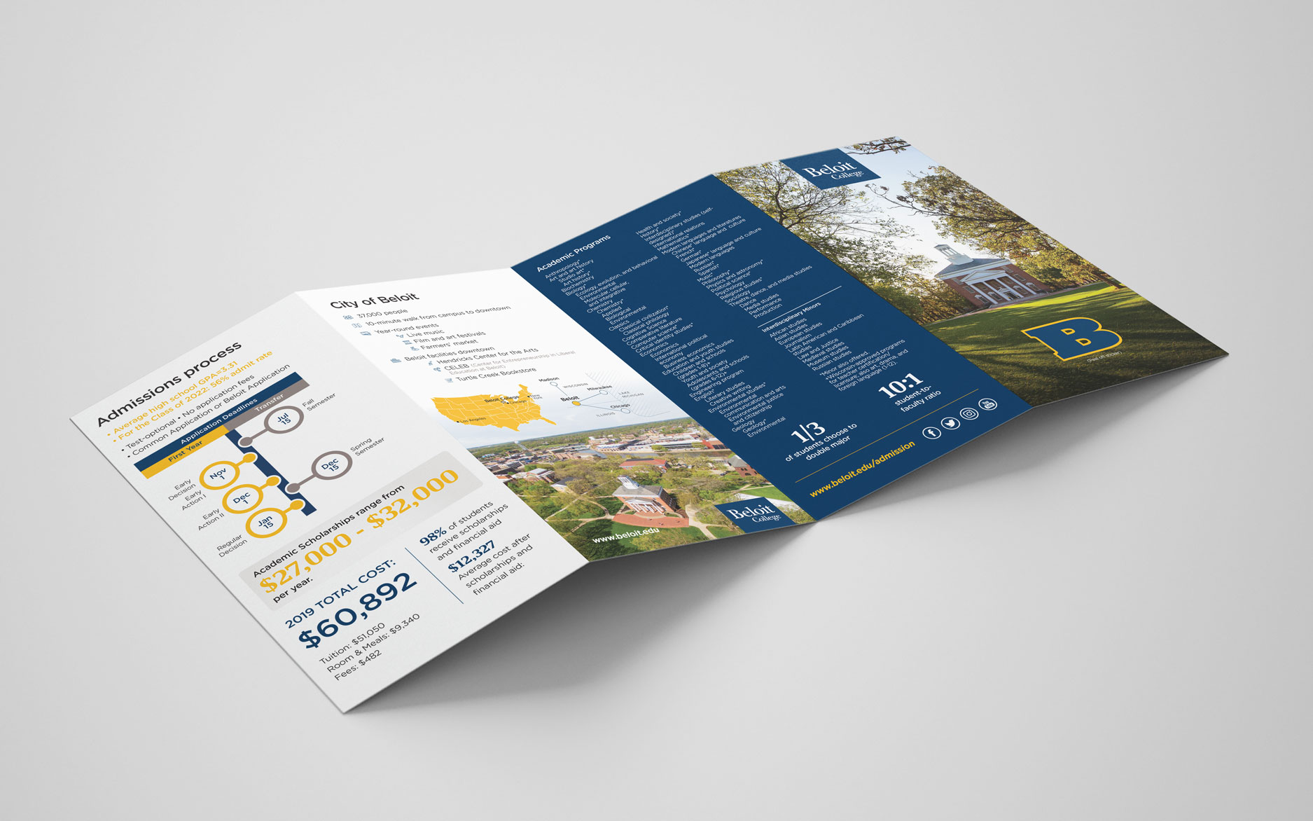 Beloit College Admissions Brochure front side