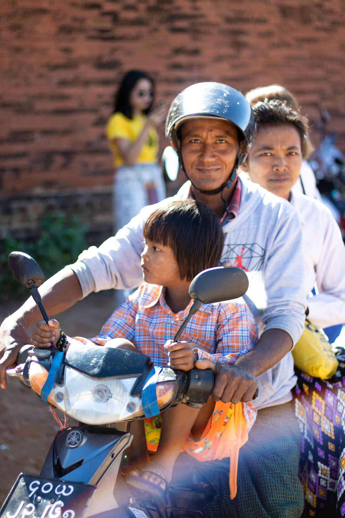 Family on a motorcycle