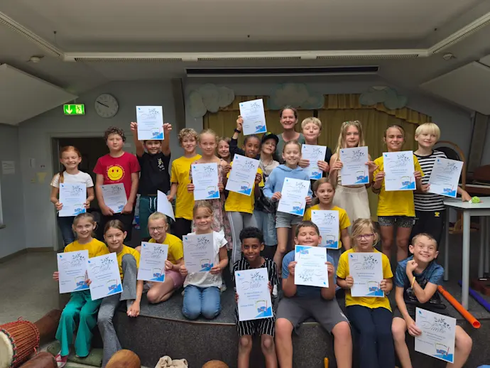 Eine sportliche vorletzte Schulversammlung