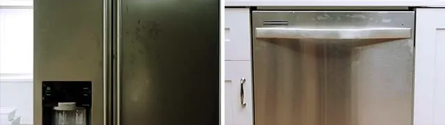 Stainless Steel Appliances with fingerprints and smudges