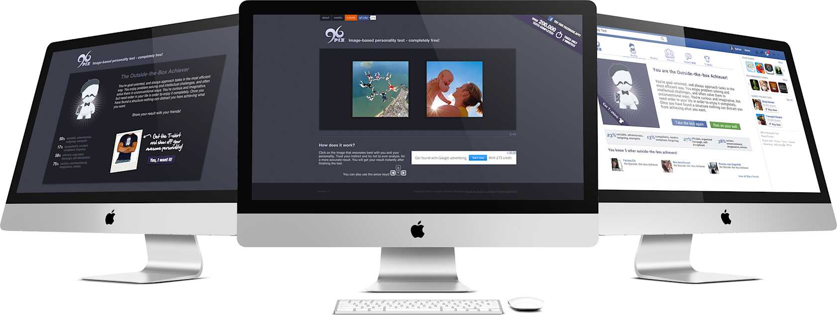 96pix - World's first image-based personality test by Design by Adrian
