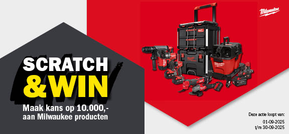 Milwaukee scratch en win actiebanner