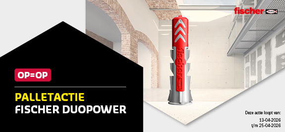 Banner voor palletactie met afbeelding van duopower plug