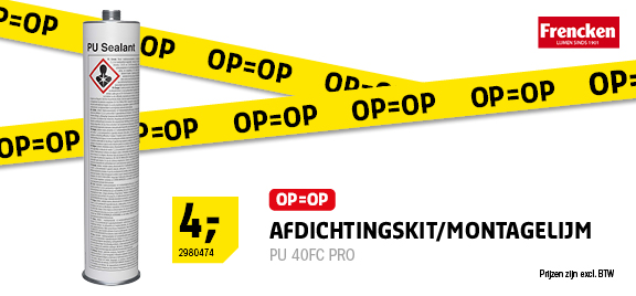 Banner tbv op = op actie van afdichtingskit / montagelijm - artikelnummer 2980474