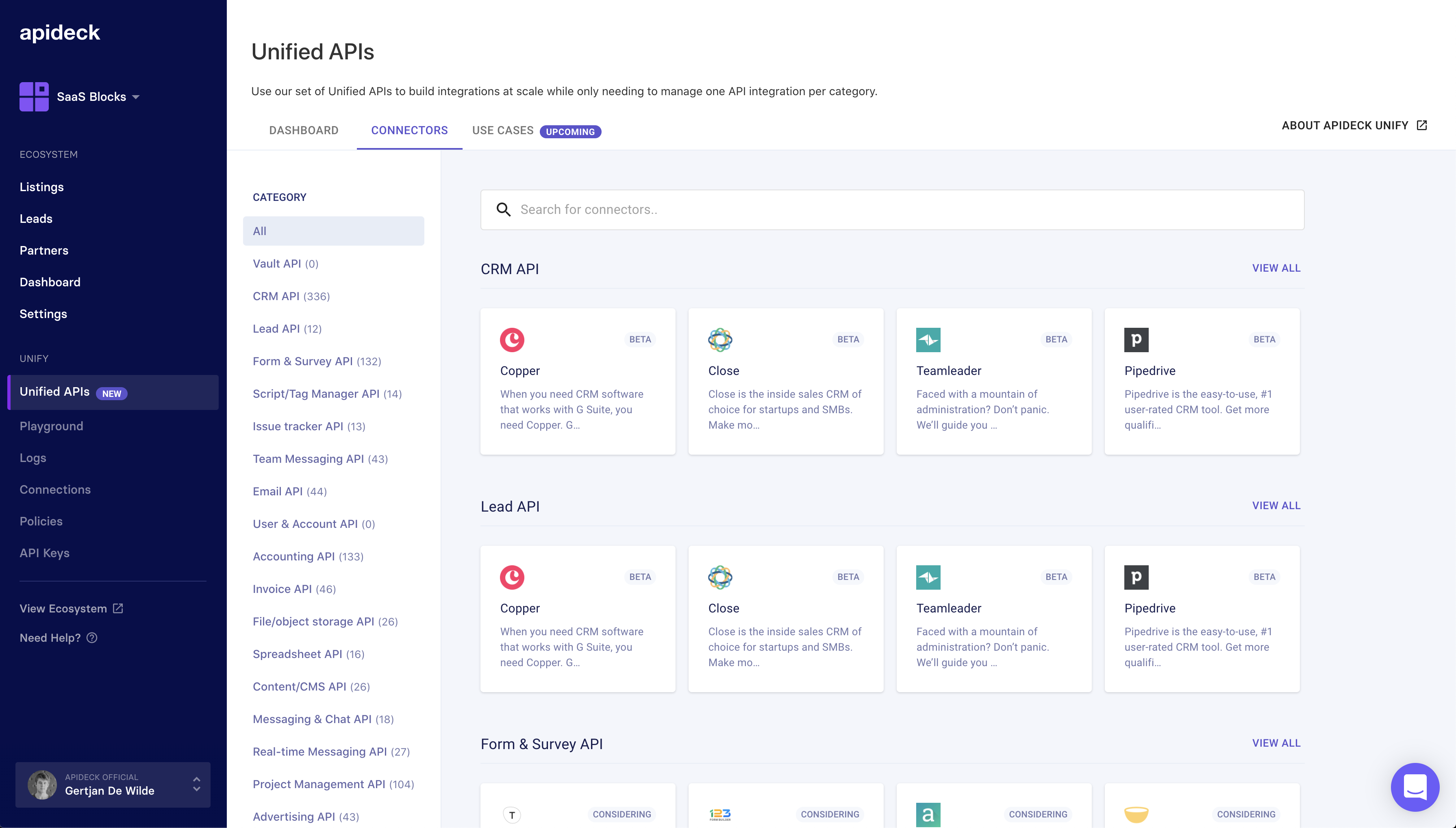 Unify connectors