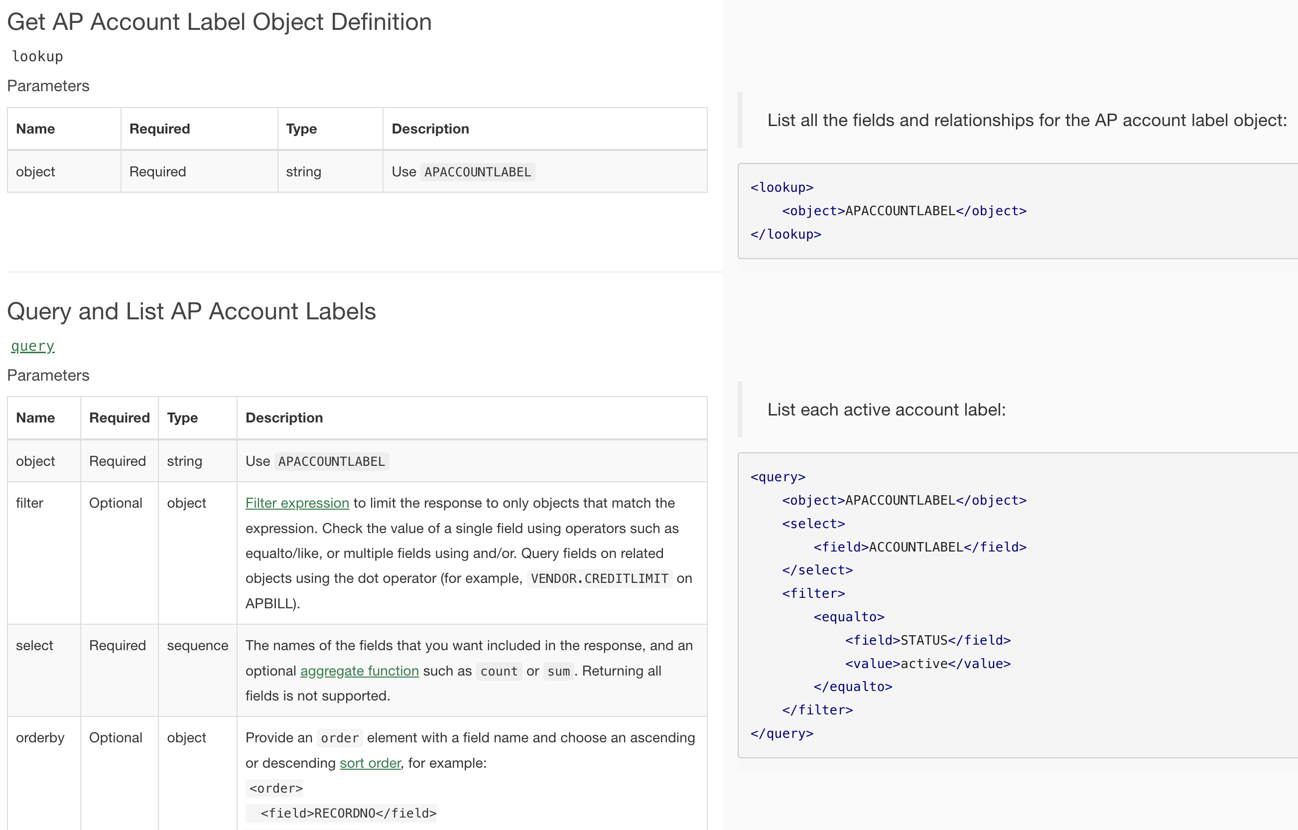 Sage Intacct API docs