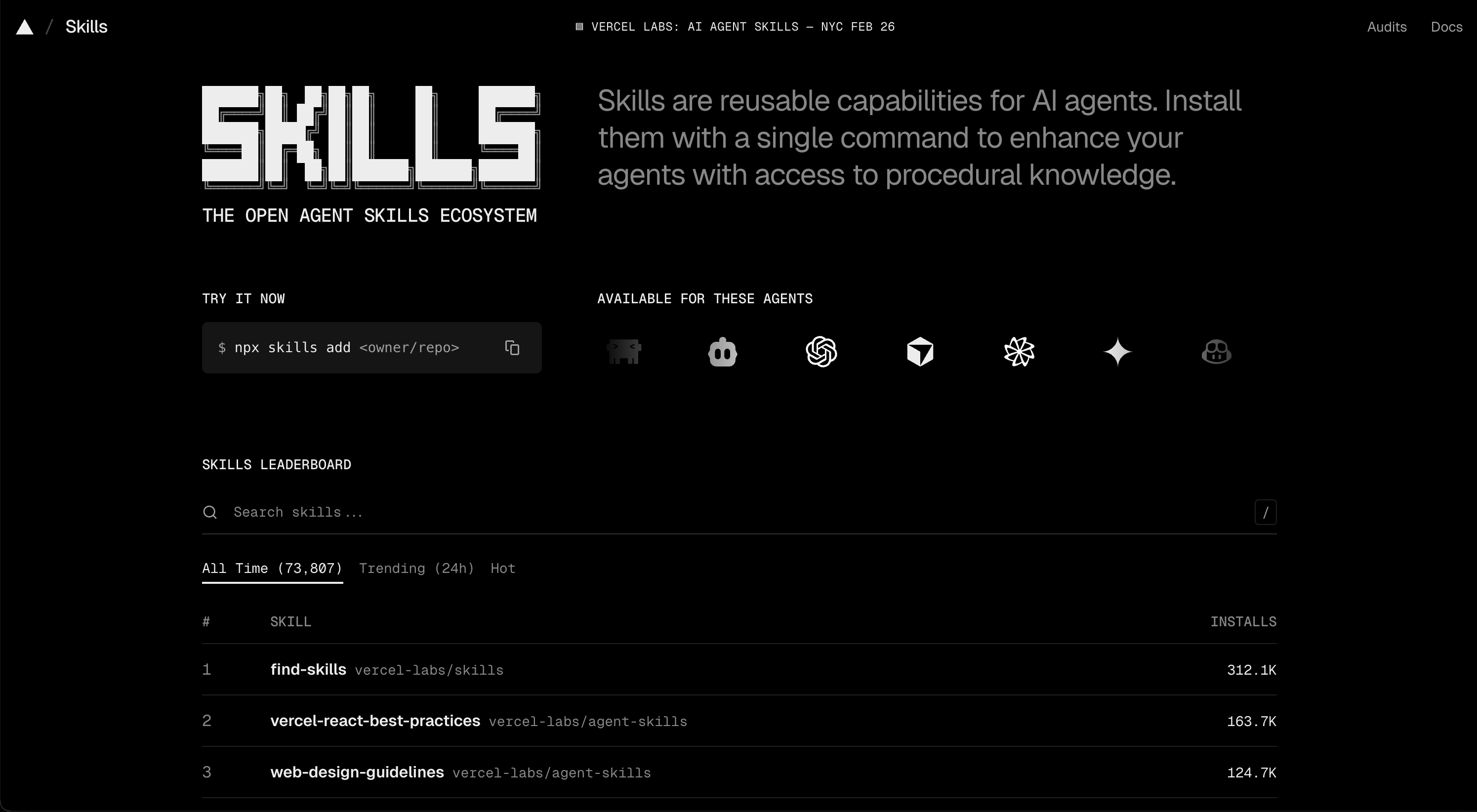 Skills.sh registry