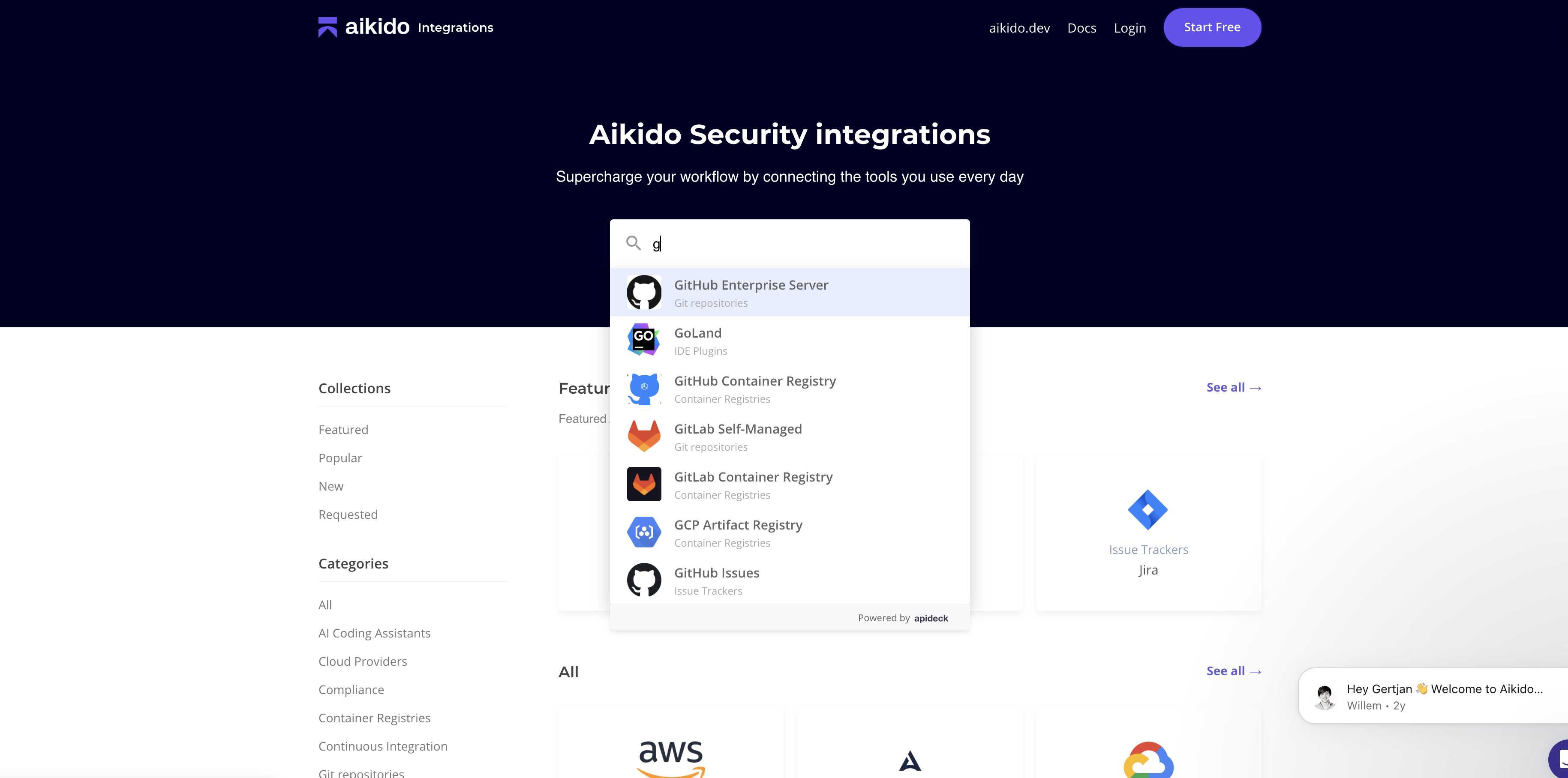 Aikido Integrations Maketplace