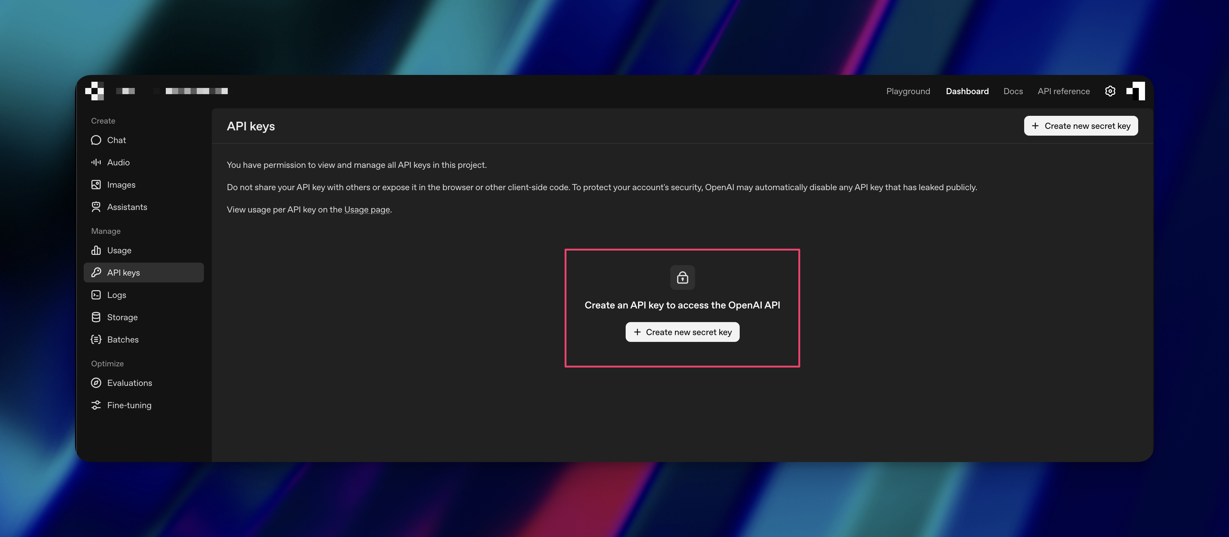 openai api key 5
