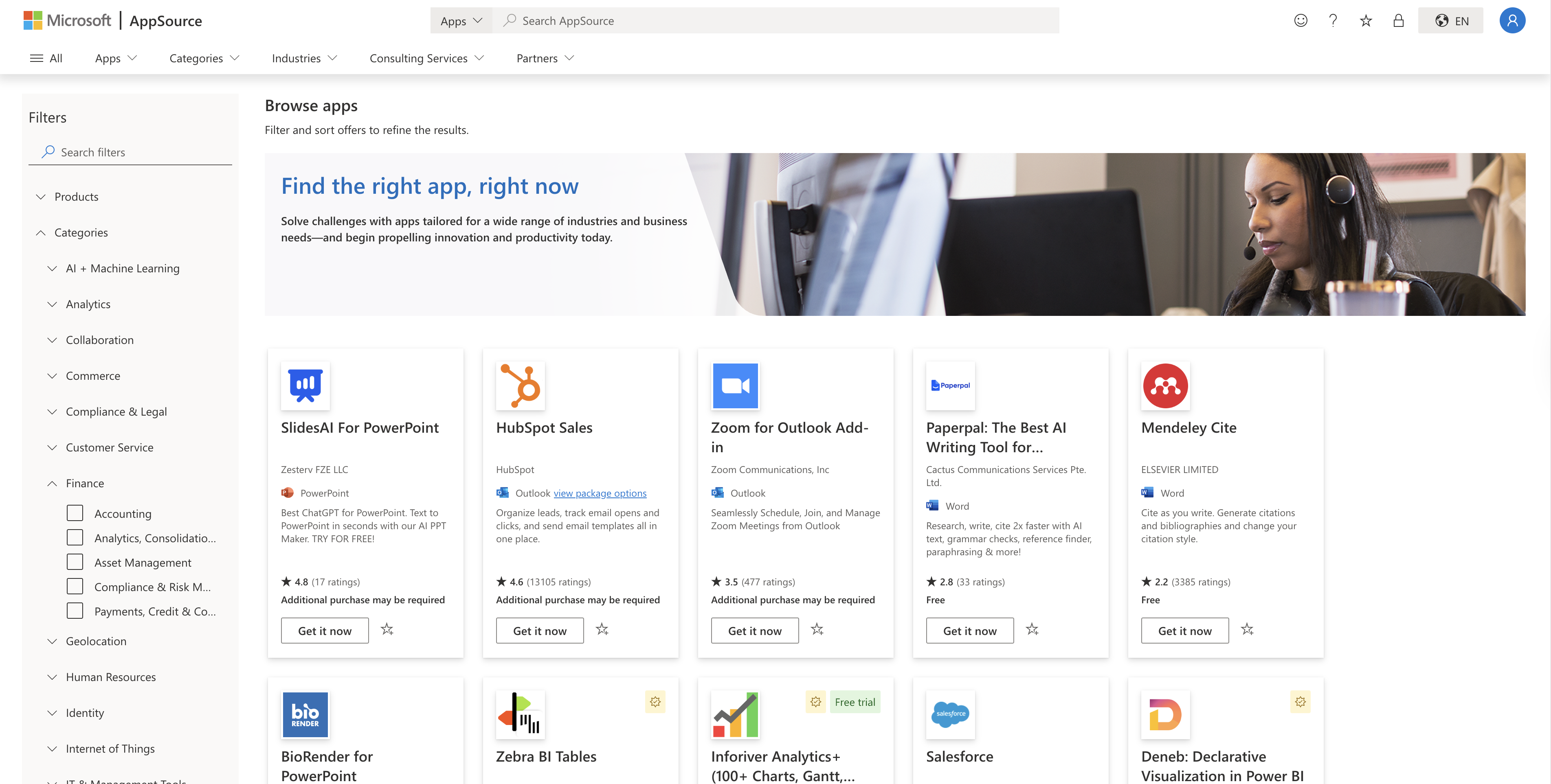 Microsoft AppSource listings
