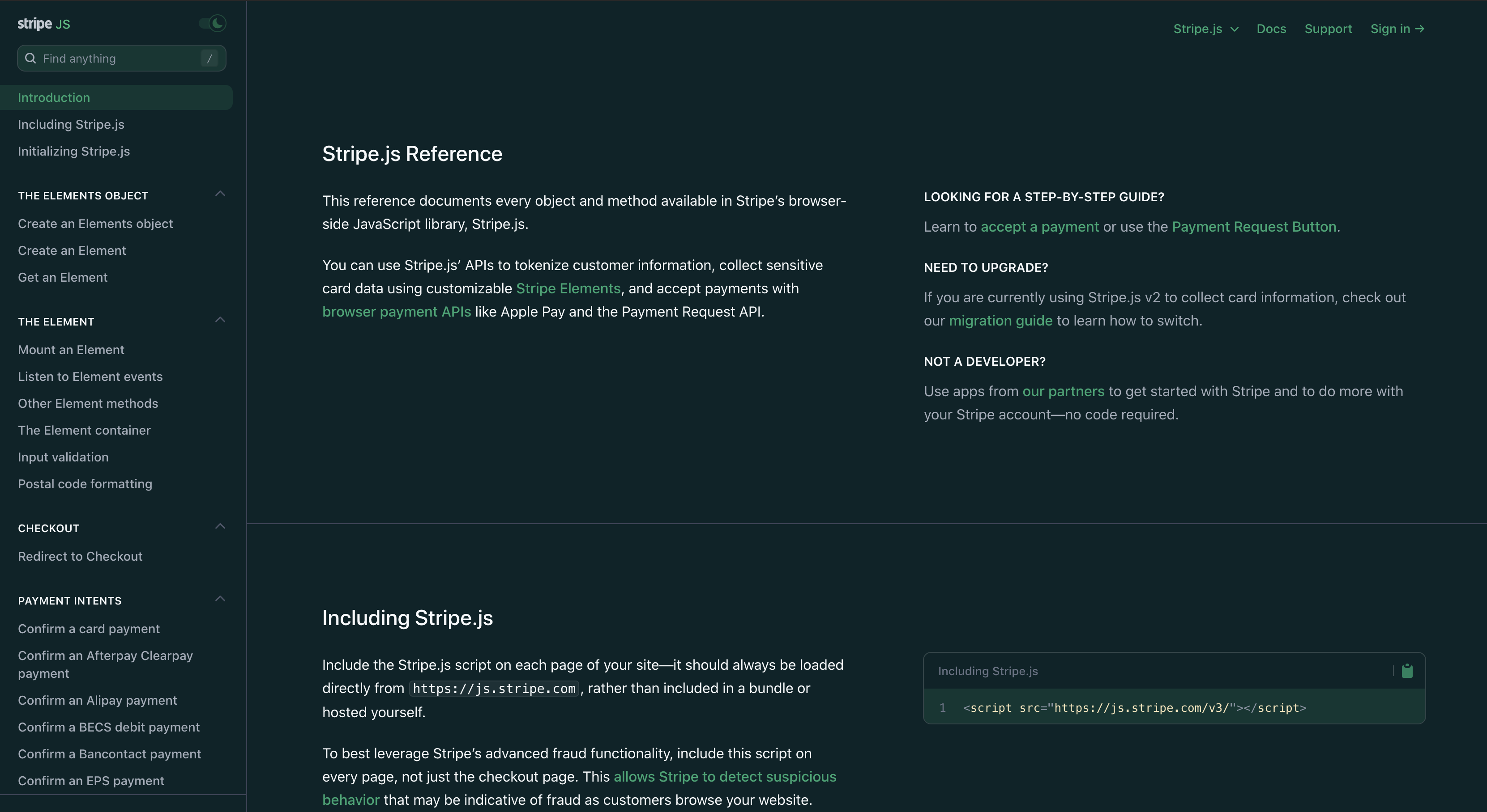 Stripe.js Reference JavaScript Stripe SDK