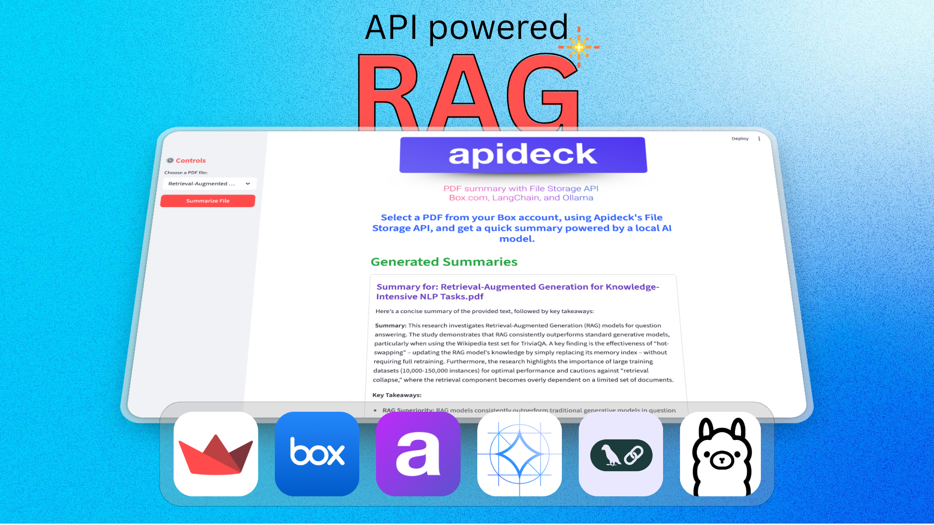 API Based RAG using Apideck’s Filestorage API, LangChain, Ollama, and Streamlit