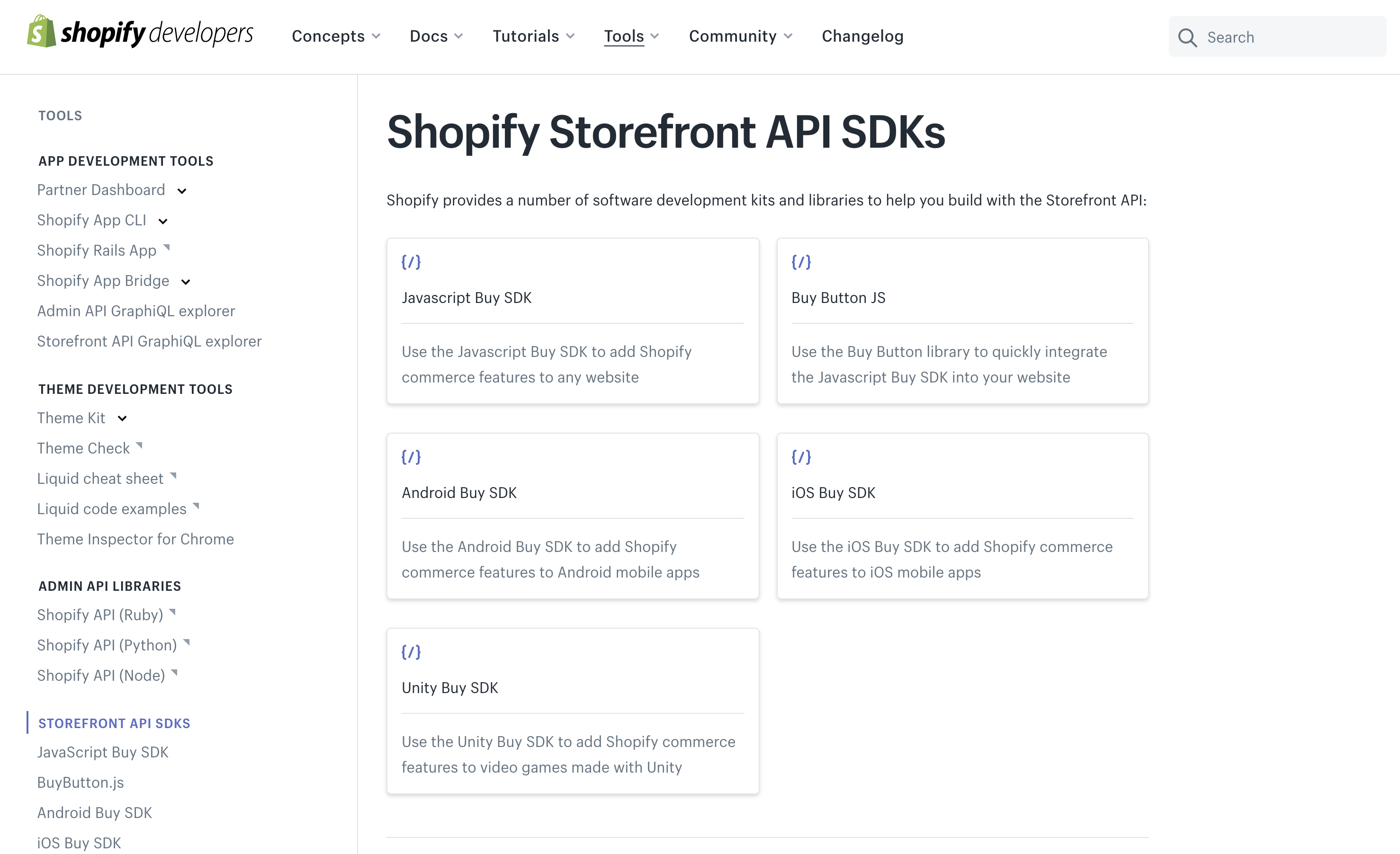 Shopify Storefront API SDKs