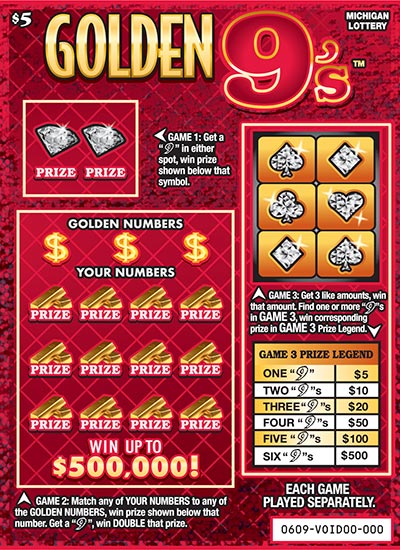 MI Lottery - Golden 9's (#0609) - scratch off odds