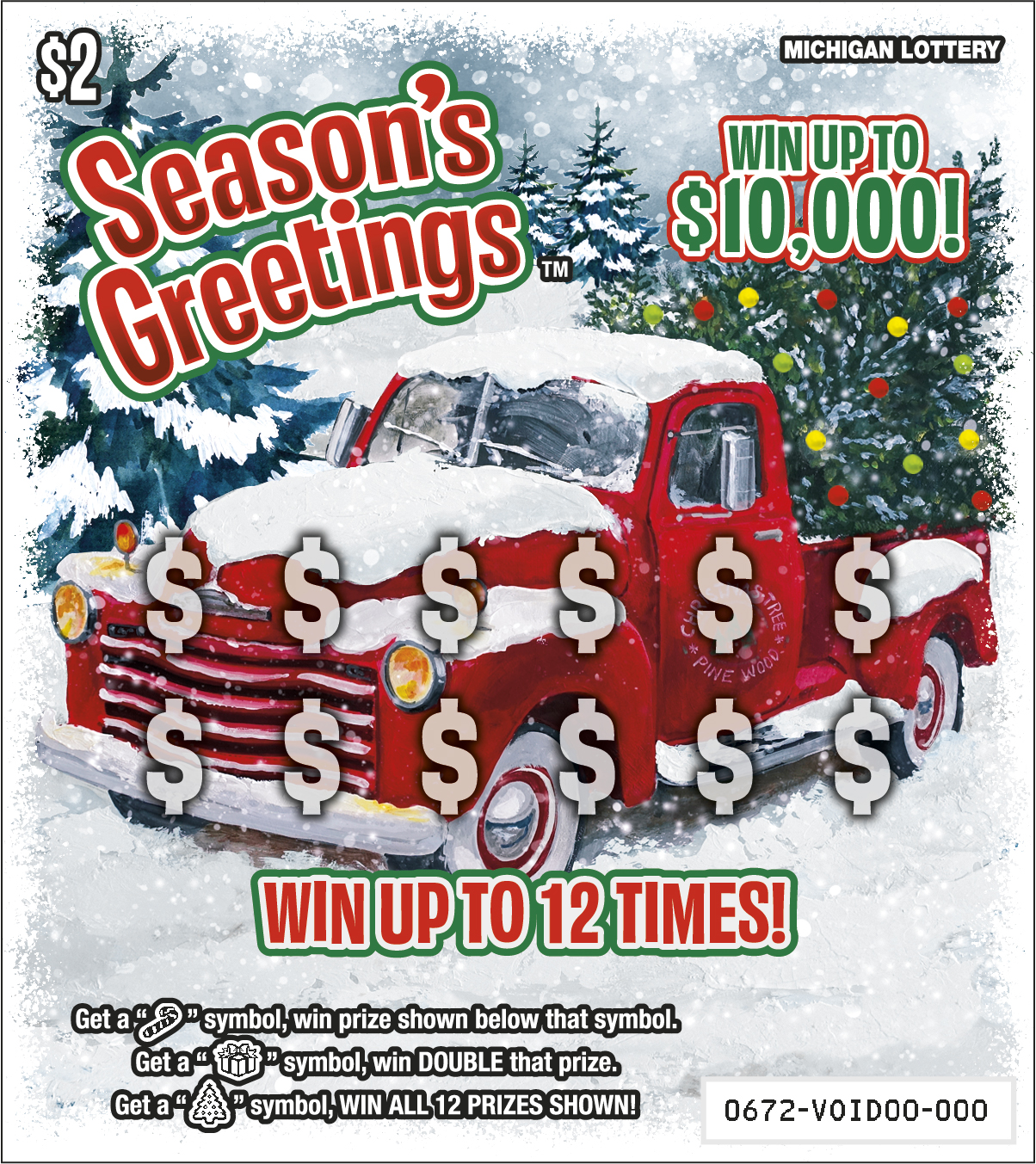 MI Lottery - Season's Greetings (#0672) - scratch off odds