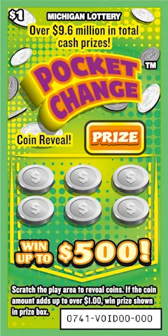 Pocket Change $1 scratch-off ticket
