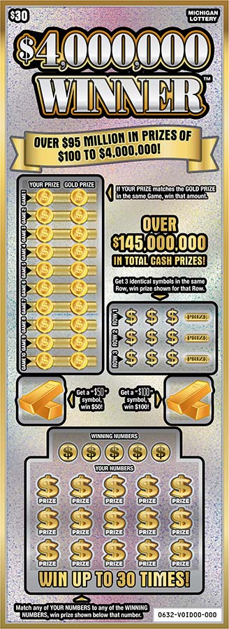 MI Lottery - $4,000,000 Winner (#0632) - scratch off odds