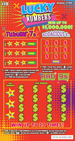 Lucky Numbers $10 scratch-off ticket