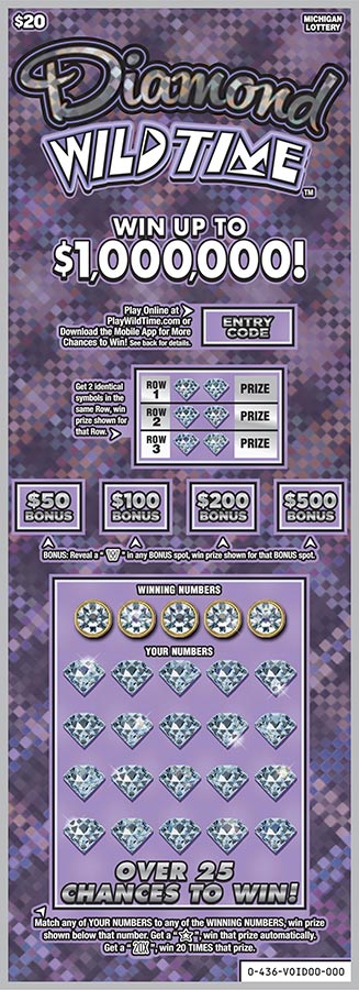 MI Lottery - Diamond Wild Time (#436) - scratch off odds