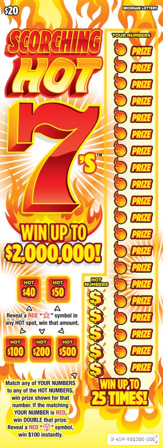 MI Lottery - Scorching Hot 7's (#459) - scratch off odds